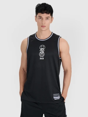 4F Tank top do koszykówki oversize szybkoschnący męski - czarny S
