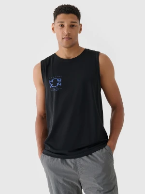4F Tank top oversize z nadrukiem męski - brązowy M