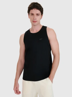 4F Tank top regular gładki męski - czarny M