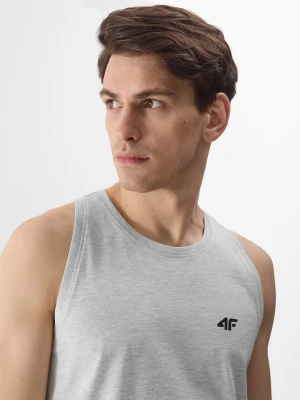 4F Tank top regular gładki męski - szary L