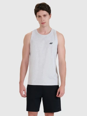 4F Tank top regular gładki męski - szary S