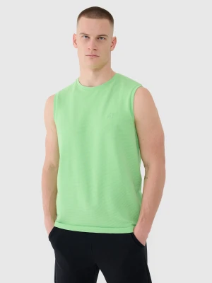 4F Tank top regular gładki męski - zielony XXL