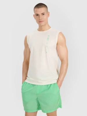 4F Tank top regular męski - biały XXL