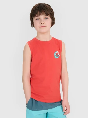 4F Tank top regular z nadrukiem chłopięcy - czerwony 134 (8-9 lat)