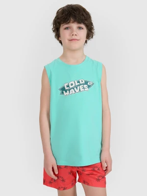 4F Tank top regular z nadrukiem chłopięcy - turkusowy 152 (11-12 lat)