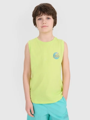 4F Tank top regular z nadrukiem chłopięcy - zielony 164 (13-14 lat)