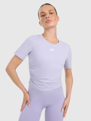 4F Top do jogi i pilatesu szybkoschnący damski - fioletowy XS