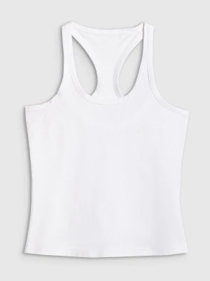 4F Top slim gładki damski - biały S
