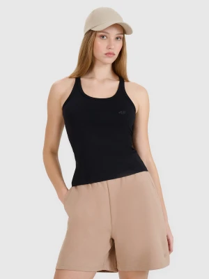 4F Top slim gładki damski - czarny M