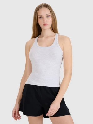 4F Top slim gładki damski - szary S