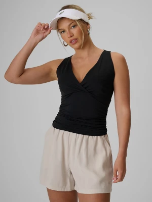 4F Top slim z marszczeniem damski - czarny S