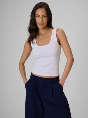 Zdjęcie produktu 4F Top slim z prążkowanej dzianiny damski - biały XL