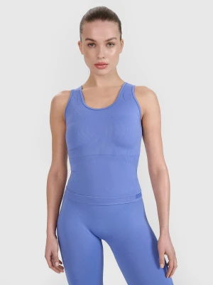 4F Top treningowy slim bezszwowy damski 4F x Anna Lewandowska - niebieski XXS/XS