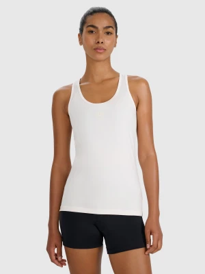 4F Top treningowy slim szybkoschnący damski - beżowy XL