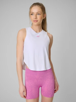4F Top treningowy szybkoschnący damski - biały XS