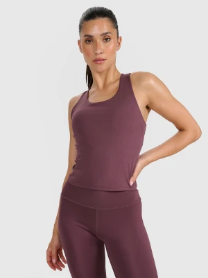 4F Top treningowy szybkoschnący damski - brązowy XS