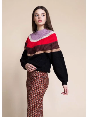 4funkyflavours Sweter "Haunt U" w kolorze czarno-czerwono-fioletowym rozmiar: L