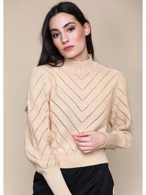 4funkyflavours Sweter "My Jinji" w kolorze beżowym rozmiar: L