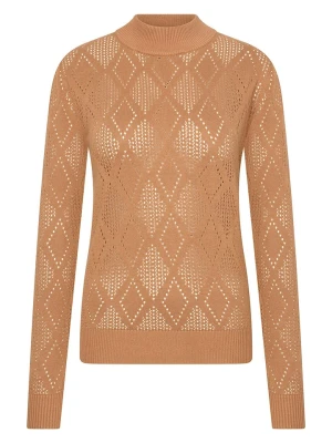 4funkyflavours Sweter "San-Ho_Zay" w kolorze jasnobrązowym rozmiar: S
