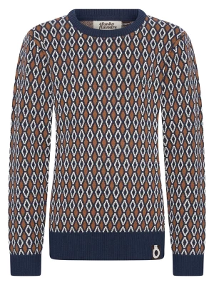 4funkyflavours Sweter "Theme" w kolorze jasnobrązowo-granatowym rozmiar: 146/152