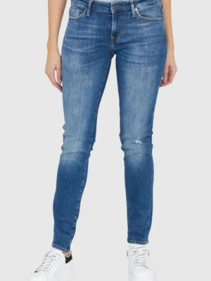 7 FOR ALL MANKIND Błękitne jeansy damskie Z PRZETARCIEM PYPER SLIM ILLUSION OUTLINE, Rozmiar 28