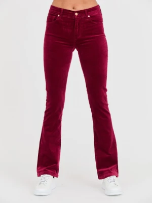 7 FOR ALL MANKIND Bordowe damskie spodnie Bootcut Velvet, Rozmiar 28