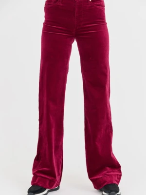 7 FOR ALL MANKIND Bordowe damskie spodnie Modern Dojo Velvet, Rozmiar 28