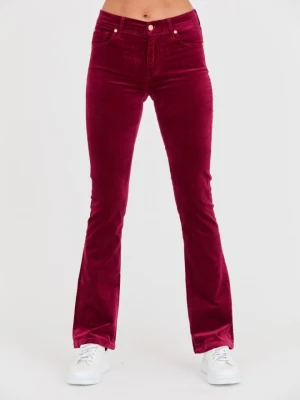 7 FOR ALL MANKIND Bordowe spodnie Bootcut Velvet