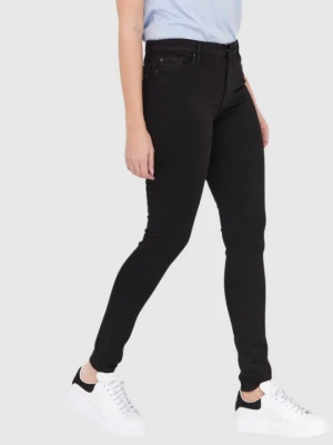 7 FOR ALL MANKIND Czarne jeansy damskie z wysokim stanem HW SKINNY SLIM ILLUSION RINSED BLACK, Rozmiar 30