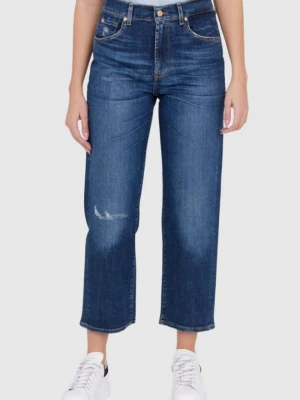7 FOR ALL MANKIND Granatowe jeansy damskie THE MODERN STRAIGHT HERO, Rozmiar 30