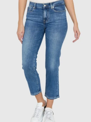 7 FOR ALL MANKIND Jasnoniebieskie jeansy damskie THE STRAIGHT CROP SLIM ILLUSION, Rozmiar 29