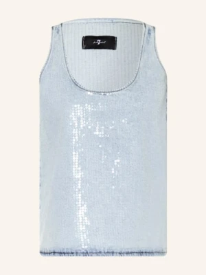 7 For All Mankind Jeansowa Bluzka Z Cekinami blau