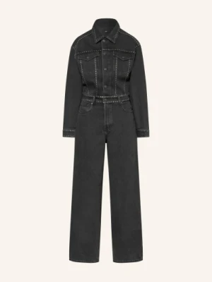 7 For All Mankind Jeansowy Kombinezon schwarz