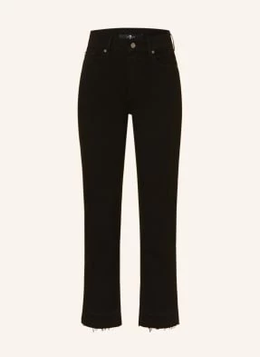 7 For All Mankind Jeansy 7/8 The Straight Crop schwarz