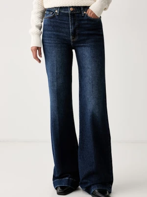 7 FOR ALL MANKIND jeansy flare damskie granatowy