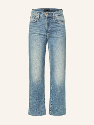7 For All Mankind Jeansy Straight Cropped Alexa blau