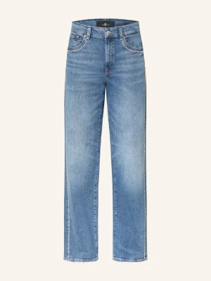 7 For All Mankind Jeansy Straight Stovepipe Z Kamyczkami Ozdobnymi blau 3S9 Avenue