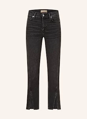 7 For All Mankind Jeansy The Straight Crop schwarz