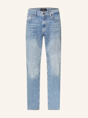 7 For All Mankind Jeansy The Straight Station Straight Fit Z Lnem blau