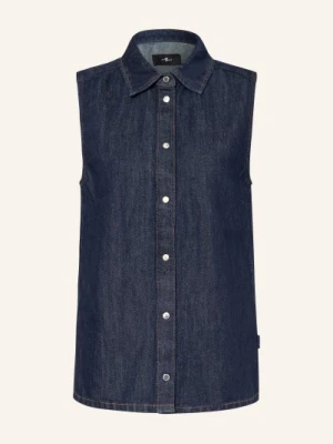 7 For All Mankind Kamizelka Jeansowa Blossom Z Lnem blau