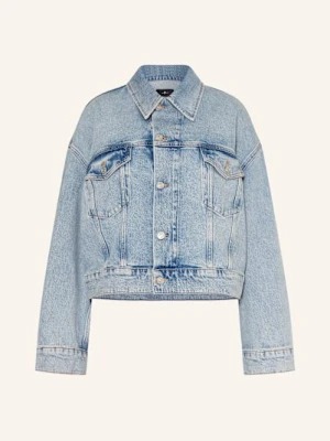 7 For All Mankind Kurtka Jeansowa Oli Cropped Trucker blau