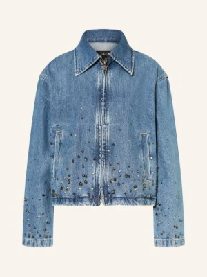 7 For All Mankind Kurtka Jeansowa Z Nitami I Kamieniami Ozdobnymi blau