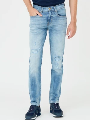 7 FOR ALL MANKIND Niebieskie męskie jeansy Slimmy Tapered, Rozmiar 33