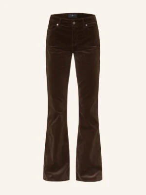 7 For All Mankind Spodnie Bootcut The Leggy Bootcut Z Aksamitu braun