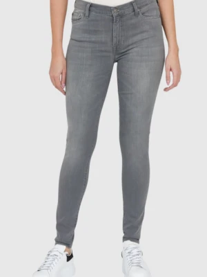 7 FOR ALL MANKIND Szare jeansy damskie z wysokim stanem HW SKINNY, Rozmiar 27