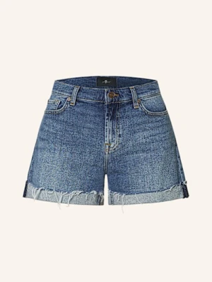 7 For All Mankind Szorty Jeansowe Mid Roll Shorts blau