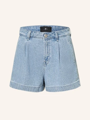 7 For All Mankind Szorty Jeansowe Pleated Shorts blau