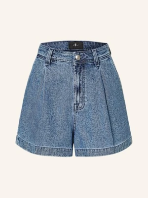 7 For All Mankind Szorty Jeansowe Pleated Shorts blau