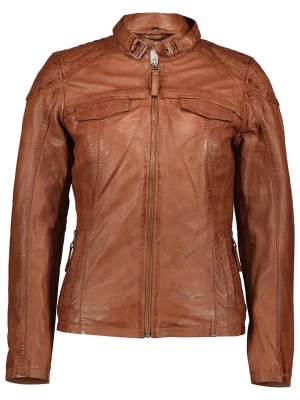 7eleven Skórzana kurtka "Alina" w kolorze karmelowym rozmiar: 36