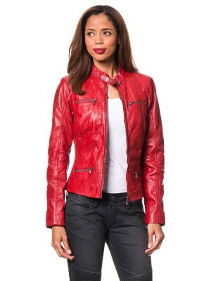 7eleven Skórzana kurtka "Katta" w kolorze czerwonym rozmiar: 44